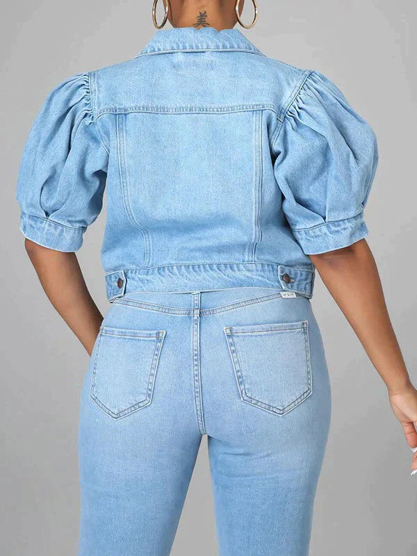 Puff Sleeve Denim Jacket