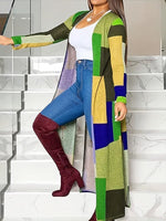 Colorblock Open-Front Cardigan