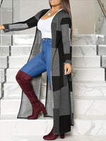 Colorblock Open-Front Cardigan